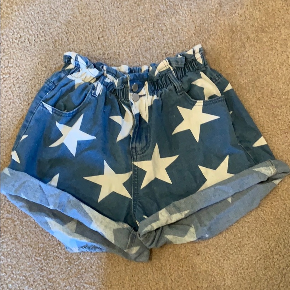 Baggy star jean shorts